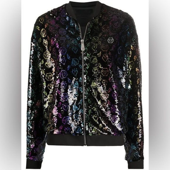 PHILIPP PLEIN 
Monogram Sequined Bomber Jacket - Picture 1 of 5
